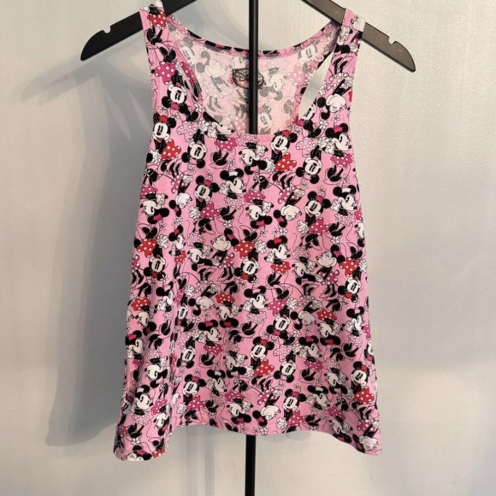 Disney Minnie Mouse‎ Pink Tank Top Women's M Sleeveless Racerback Cute Kawaii